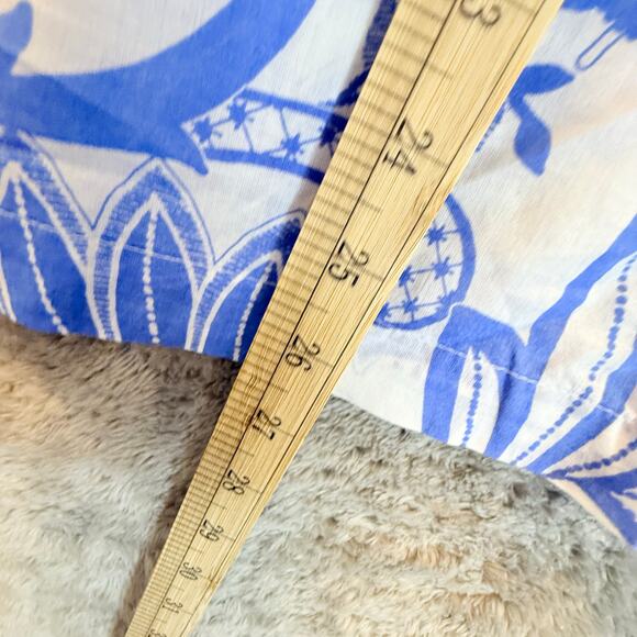 Talbots Blue White Popover Tunic Beach Coverup Lightweight Cotton Voile XLP - Picture 11 of 11